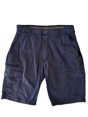 WearFirst Navy Ripstop Cargo Shorts Men's 36 Hiking Utility Outdoor Stretch Blue